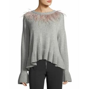 Cinq á Sept Feathered Wool Blend Pullover Sweater
